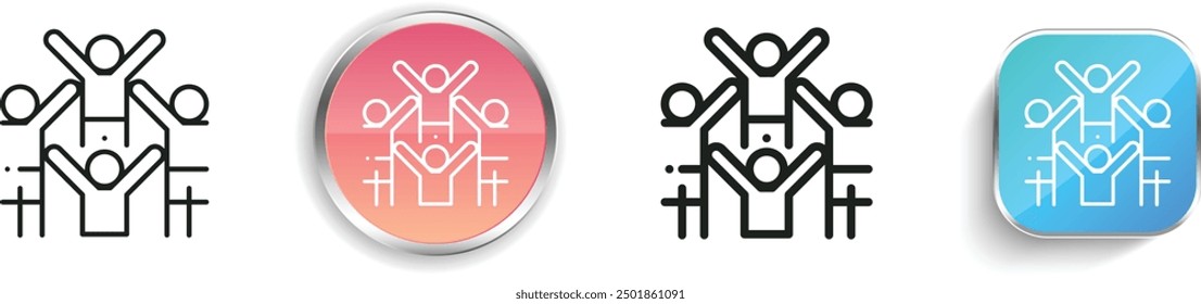 cheering icon. Thin Linear, Regular and Button Style Design Isolated On White Background
