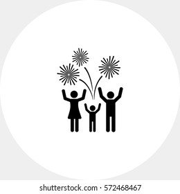 Cheering People and Firework Icon