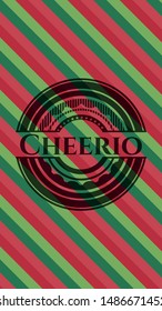 Cheerio christmas colors style badge. Vector Illustration. Detailed.