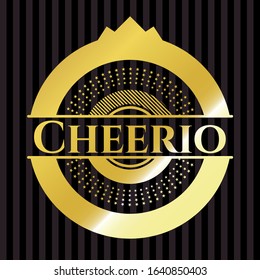 Cheerio gold badge or emblem. Vector Illustration. Detailed. svg