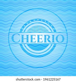 Cheerio sky blue water wave badge. Vector Illustration. Detailed.  svg