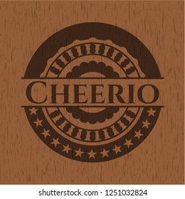 Cheerio vintage wooden emblem