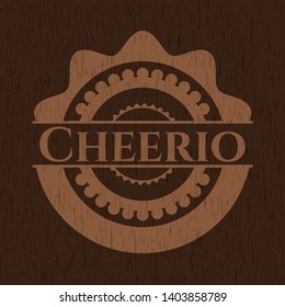 Cheerio wood emblem. Vintage. Vector Illustration. svg
