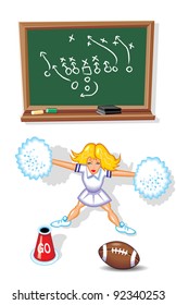 Cheerleader and Blackboard