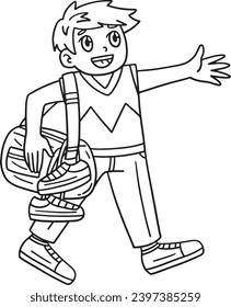 Cheerleader Boy with a Duffel Bag Isolated 