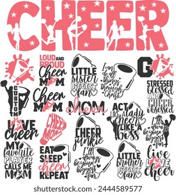 Cheerleader Cheer Vector Designs Bundle