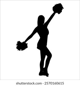 Cheerleader cheering Silhouette vector illustration