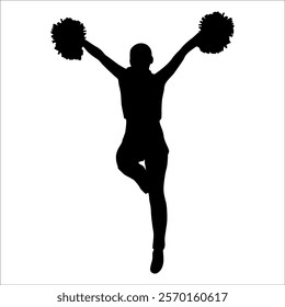 Cheerleader cheering Silhouette vector illustration