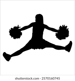 Cheerleader cheering Silhouette vector illustration