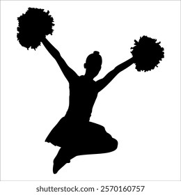 Cheerleader cheering Silhouette vector illustration