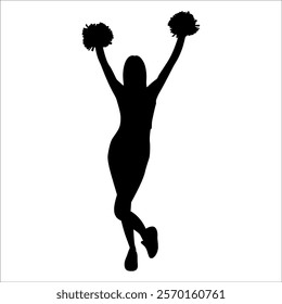 Cheerleader cheering Silhouette vector illustration