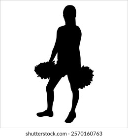 Cheerleader cheering Silhouette vector illustration