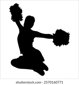 Cheerleader cheering Silhouette vector illustration