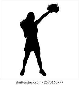 Cheerleader cheering Silhouette vector illustration