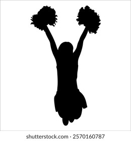 Cheerleader cheering Silhouette vector illustration