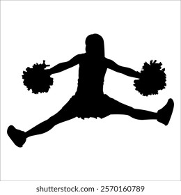 Cheerleader cheering Silhouette vector illustration