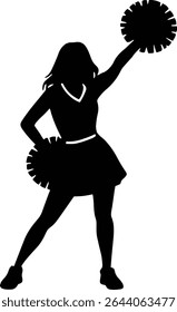 Cheerleader cheerleading reciting cheer design isolated on transparent background