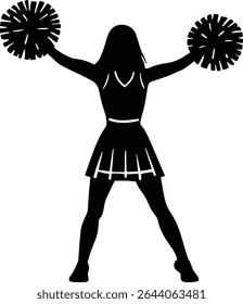 Cheerleader cheerleading reciting cheer design isolated on transparent background