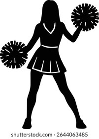 Cheerleader cheerleading reciting cheer design isolated on transparent background