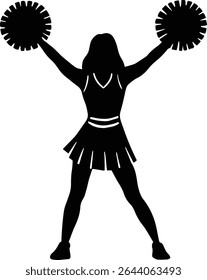 Cheerleader cheerleading reciting cheer design isolated on transparent background