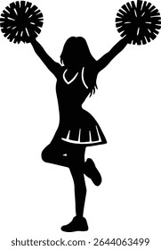 Cheerleader cheerleading reciting cheer design isolated on transparent background