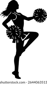 Cheerleader cheerleading reciting cheer design isolated on transparent background