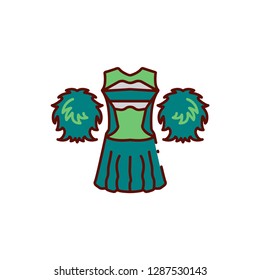 cheerleader costume  icon flat color