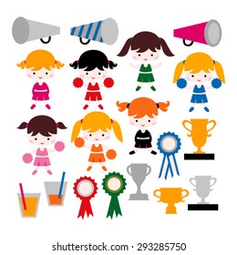 Cheerleader. Cute vector.