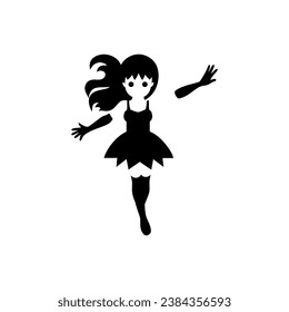 Cheerleader Dance Icon on White Background - Simple Vector Illustration