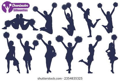 Cheerleader Dancer Silhouettes Vector illustration