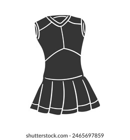 Cheerleader Dress Icon Silhouette Illustration. Cheer Vector Graphic Pictogram Symbol Clip Art. Doodle Sketch Black Sign.