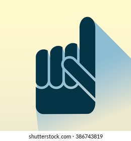 Cheerleader, fan finger icon. Vector illustration.