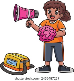 Cheerleader Female Choreographer Megaphone Clipart
