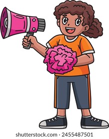 Cheerleader Female Choreographer Megaphone Clipart