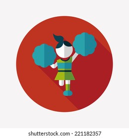 cheerleader flat icon with long shadow,eps10