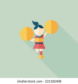 cheerleader flat icon with long shadow,eps10