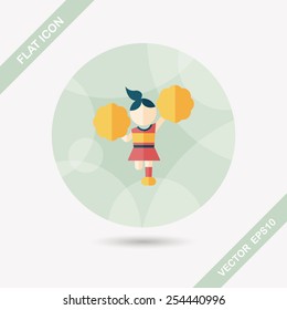 cheerleader flat icon with long shadow,eps10