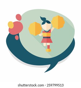 cheerleader flat icon with long shadow,eps10
