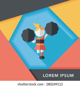 cheerleader flat icon with long shadow,eps10