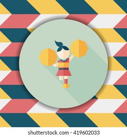 cheerleader flat icon with long shadow,eps10