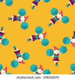 cheerleader flat icon,eps10 seamless pattern background
