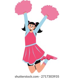 Ilustração plana de várias cores da Cheerleader
