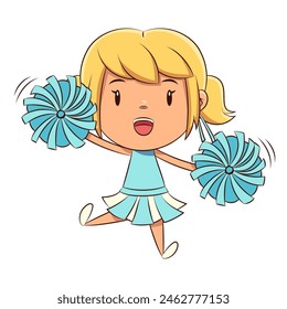 Cheerleader, girl, cheering up, happy cute child