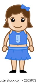 Cheerleader Girl Vector Cartoon