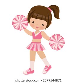 Cheerleader girl  vector cartoon illustration