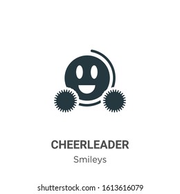 Cheerleader glyph icon vector on white background. Flat vector cheerleader icon symbol sign from modern smileys collection for mobile concept and web apps design.