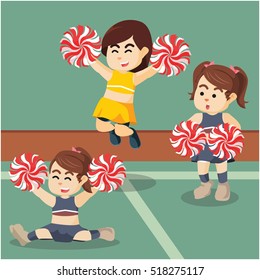 cheerleader group illustration design