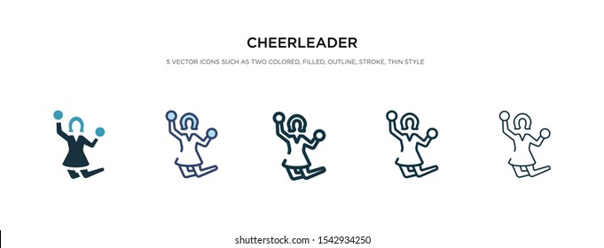 cheerleader icon in different style vector illustration. two color and black cheerleader vector icons designed in filled, outline, line and stroke style can be used for web, mobile, ui