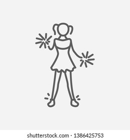 Cheerleader icon line symbol. Isolated vector illustration of  icon sign concept for your web site mobile app logo UI design.