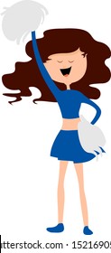 Cheerleader, illustration, vector on white background.